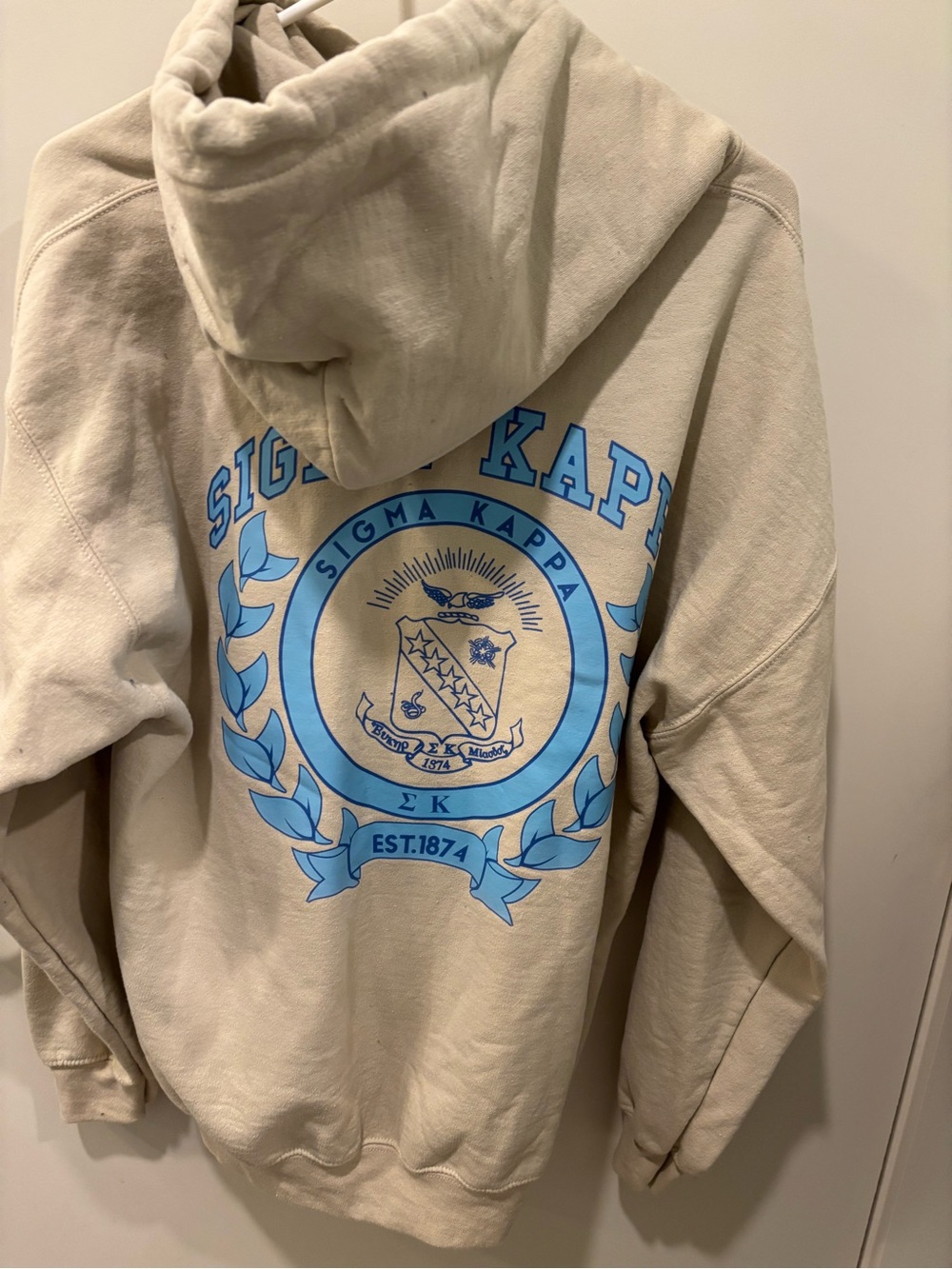 Sigma Kappa cream hoodie